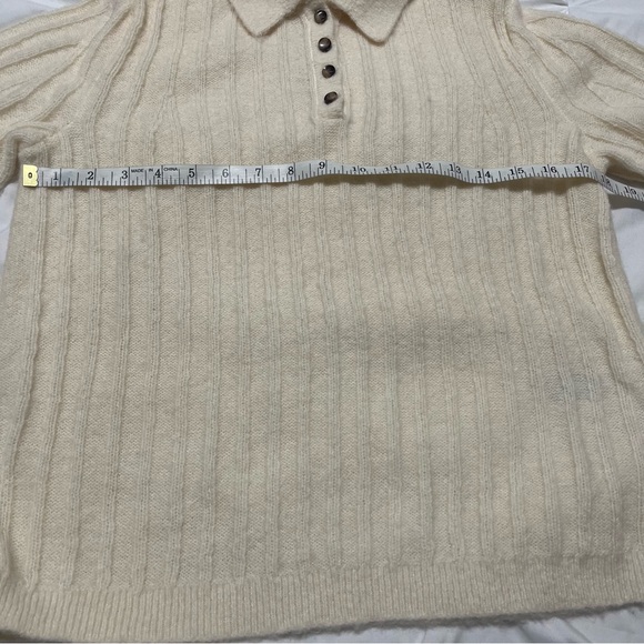 Banana Republic Heritage Cream Sweater Polo Wool Alpaca - Picture 10 of 11